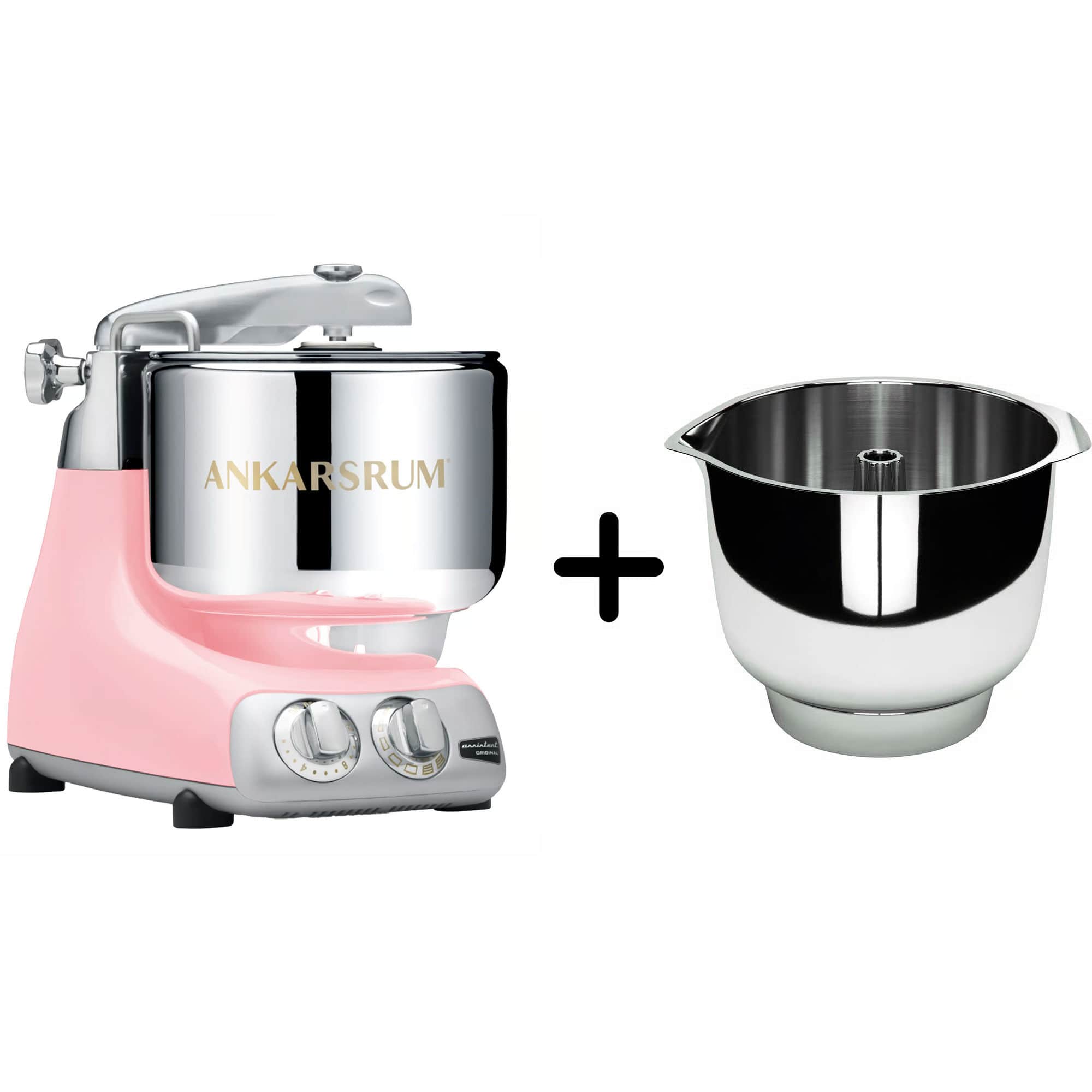 Ankarsrum Assistent Original AKM6230 Cloudy Pink + Røreskål i rustfrit stål